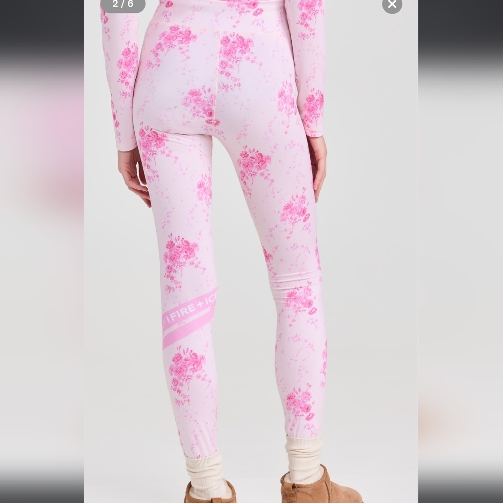 Bogner X LoveShackFancy Fire & Ice Lovely Base Layer Pants sz XXS Magenta Glow - Picture 11 of 16